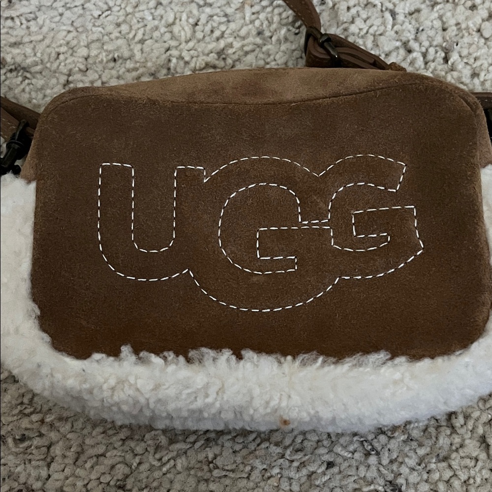 UGG Brown and White Crossbody Bag